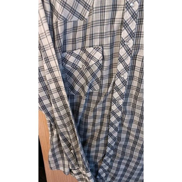 Bud Berma Westerner Shirt Mens Large Blue Plaid Pearl Snap Western - Picture 3 of 8